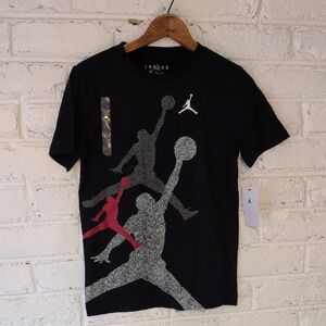 NWT Jordan Black T-Shirt with Multicolor Jumpman Design